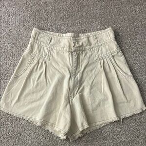 Women's Cream High-Waisted Shorts